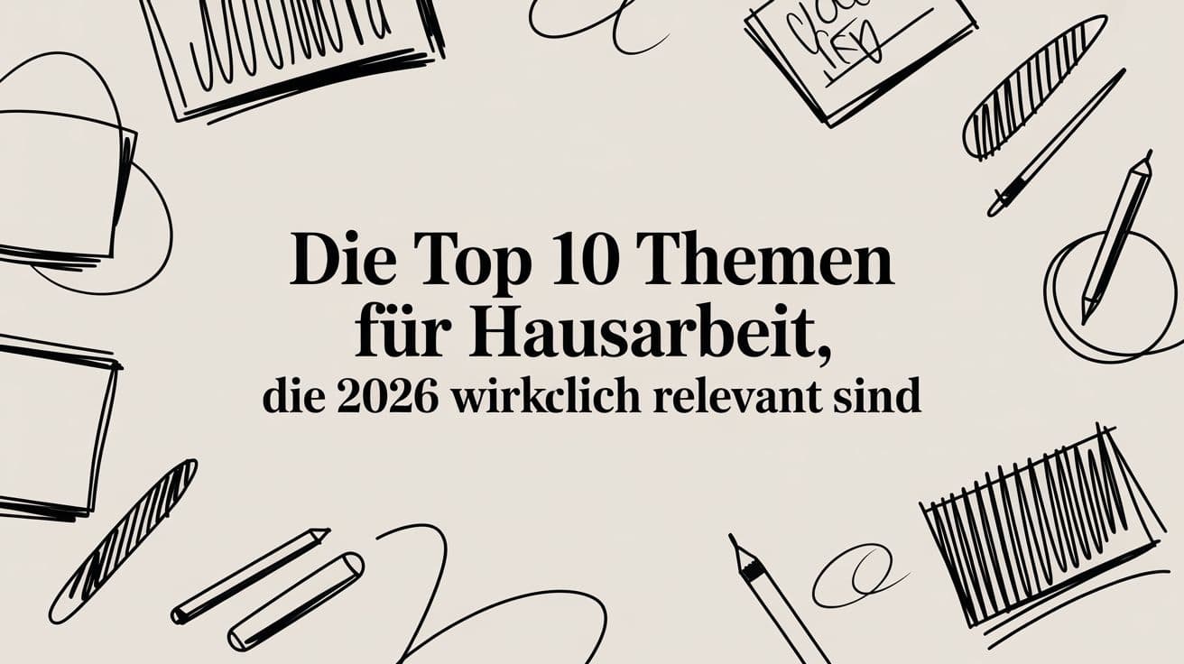 Die Top 10 Themen für Hausarbeit, die 2026 wirklich relevant sind