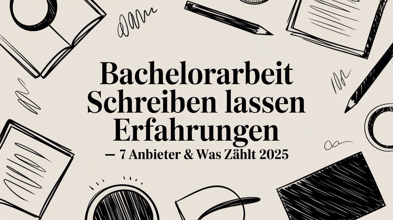 Bachelorarbeit schreiben lassen erfahrungen – 7 Anbieter & Was zählt 2025